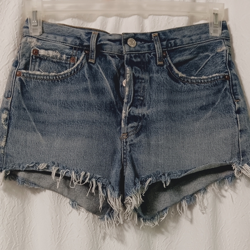 Agolde Parker High Rise, Distressed, Cut Off, 5 Pockets Shorts Size 25